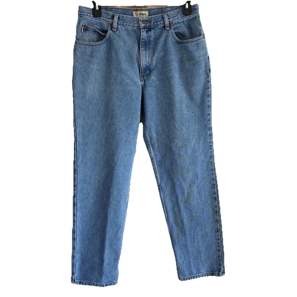 L.L. Bean Classic Fit Y2K Jeans Medium Wash Men’s Tag 35x30 Measures 34x29